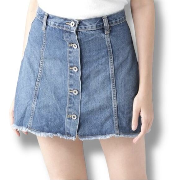 22. FOREVER 21 | Los Angeles Sz:30 Full Button Front Mini Skirt - Picture 1 of 9